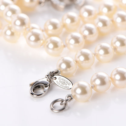 Chanel Pearl CC Long Necklace Silver 7 of 8