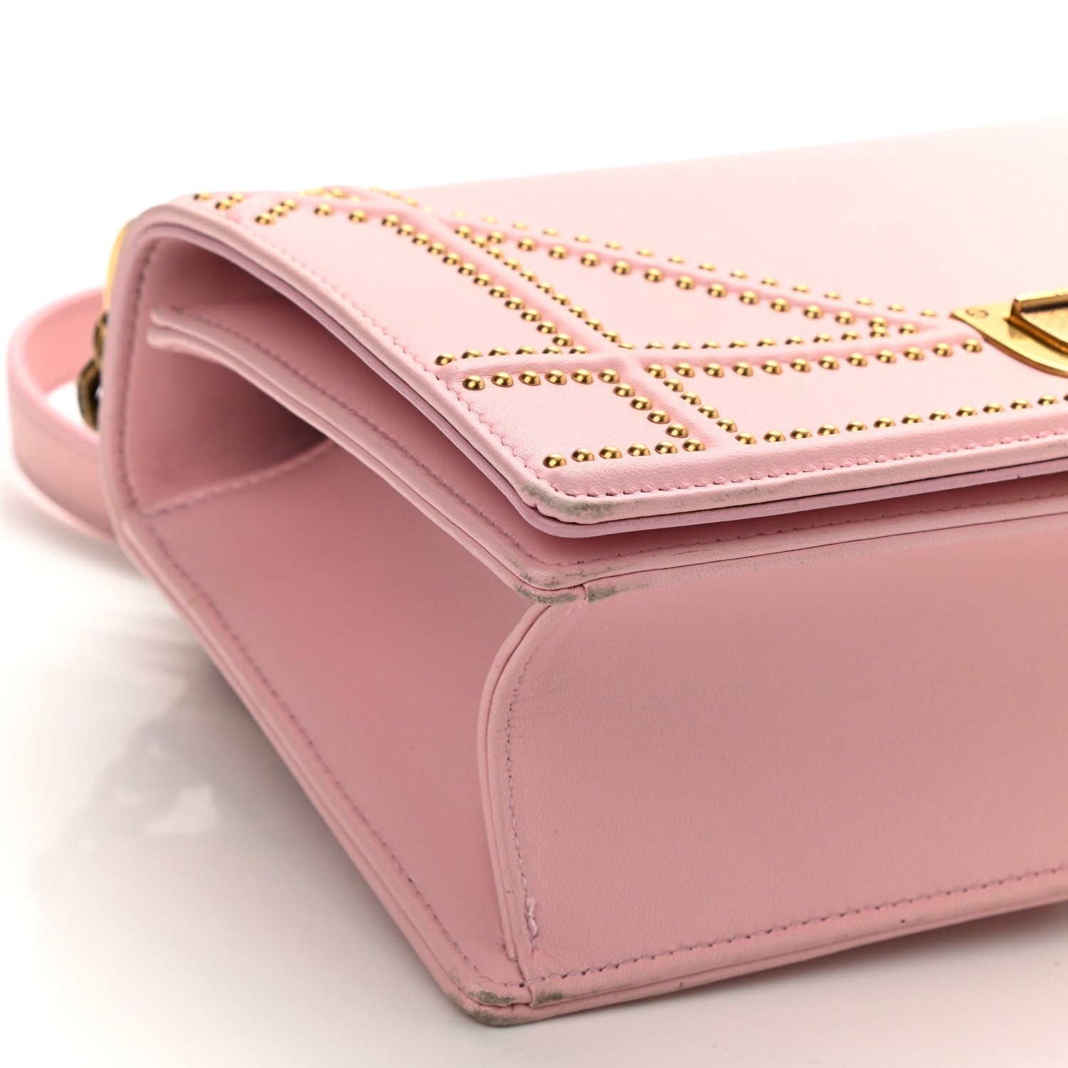 Christian Dior Lambskin Studded Small Diorama Flap Bag Pink 8 of 9