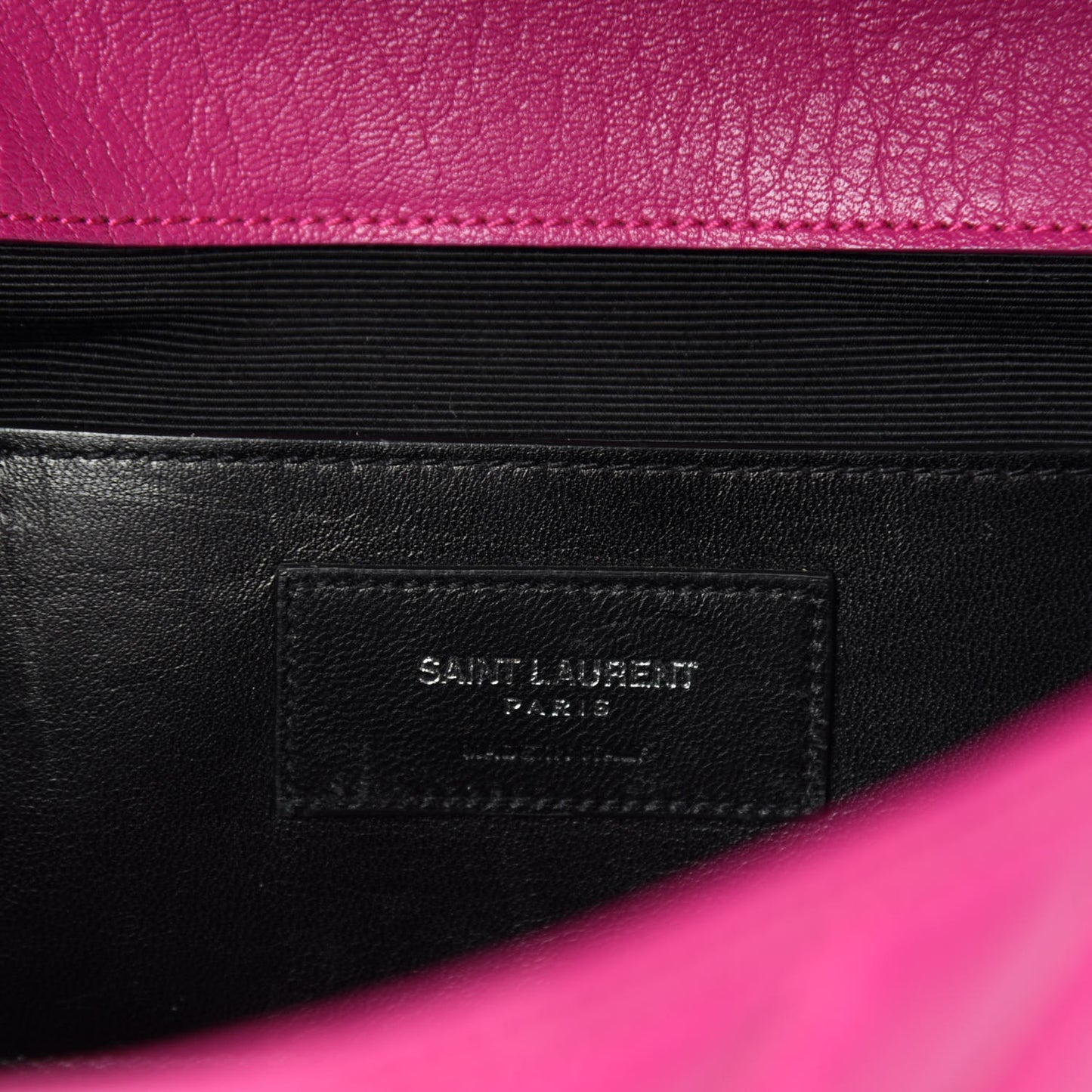 Sheepskin Matelasse Medium Monogram College Punk Chain Satchel Electric Fuxia