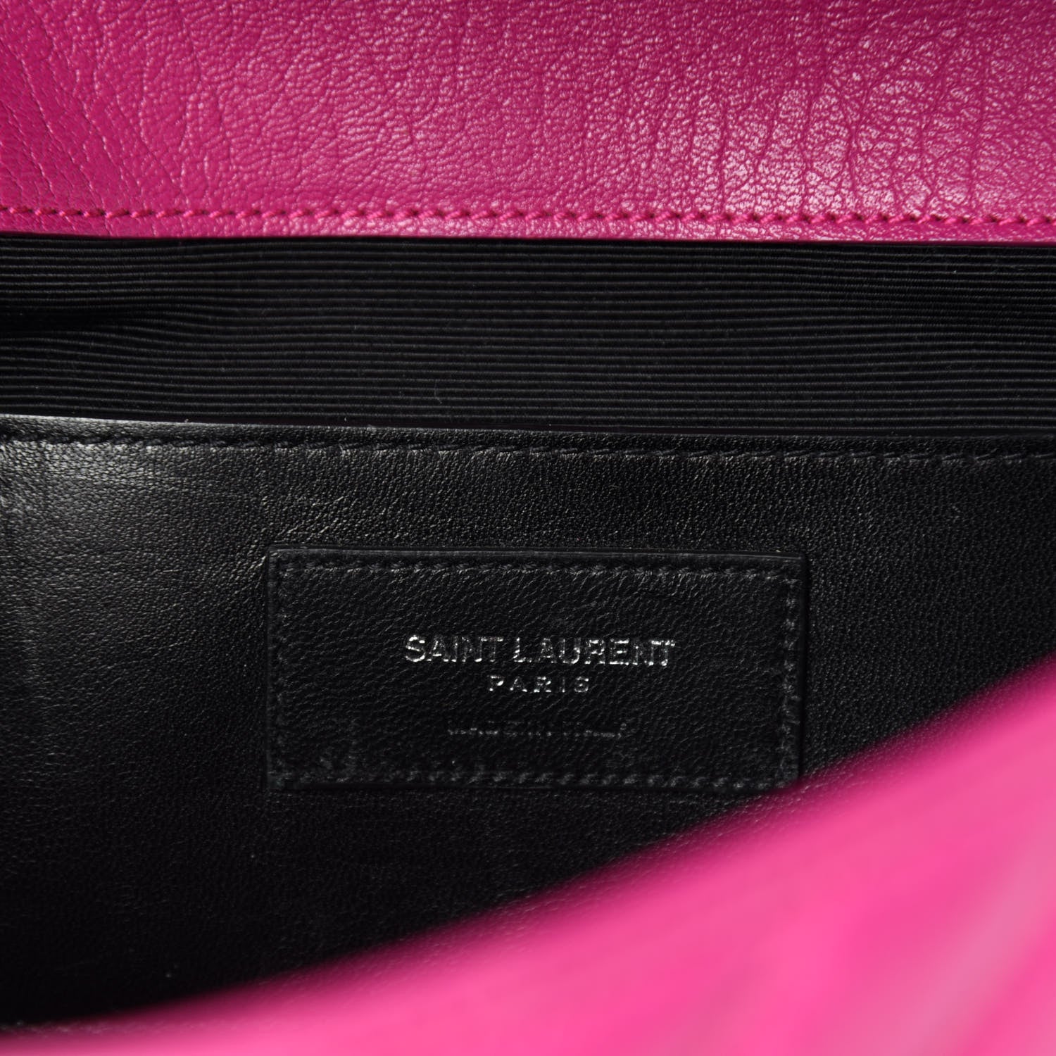 Saint Laurent Sheepskin Matelasse Medium Monogram College Punk Chain Satchel Electric Fuxia 9 of 11
