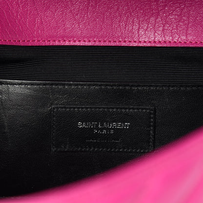 Saint Laurent Sheepskin Matelasse Medium Monogram College Punk Chain Satchel Electric Fuxia 9 of 11