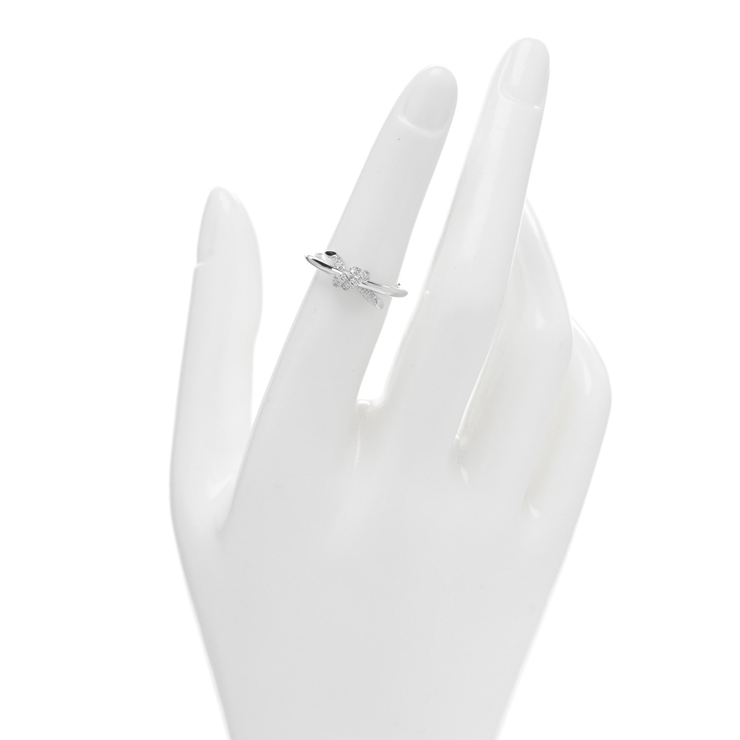 Tiffany 18K White Gold Diamond Small Knot Ring 48 4.5 2 of 5