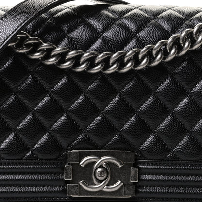 Chanel Caviar Quilted Medium Boy Flap Black 8 of 12