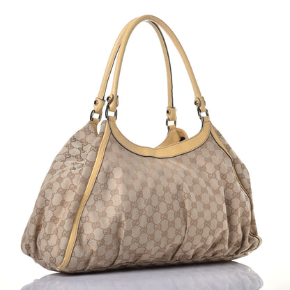Gucci Monogram Large D Gold Hobo Beige 3 of 9