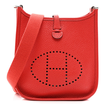 Hermes Taurillon Clemence Evelyne TPM Rouge Casaque 1 of 12