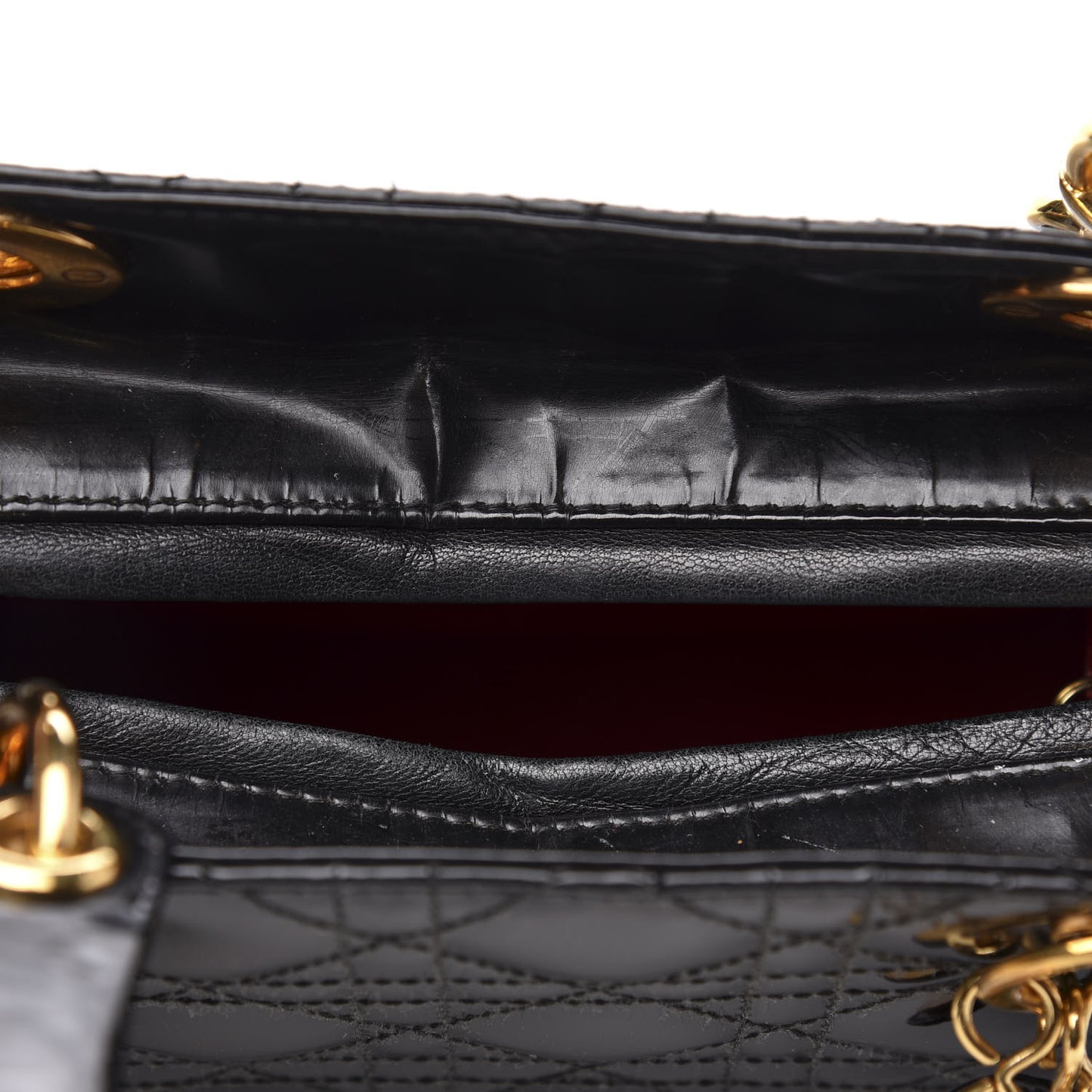 Patent Cannage Medium Lady Dior Black