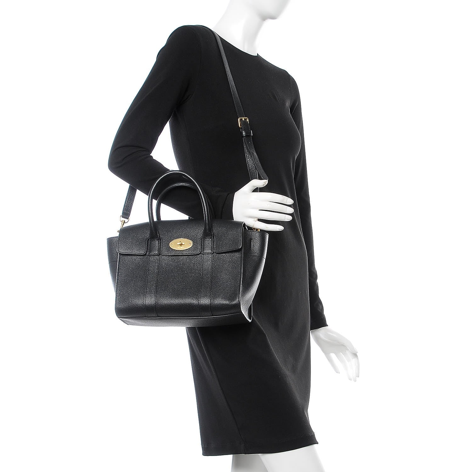 Mulberry Classic Grain Small New Bayswater Black 2 of 6