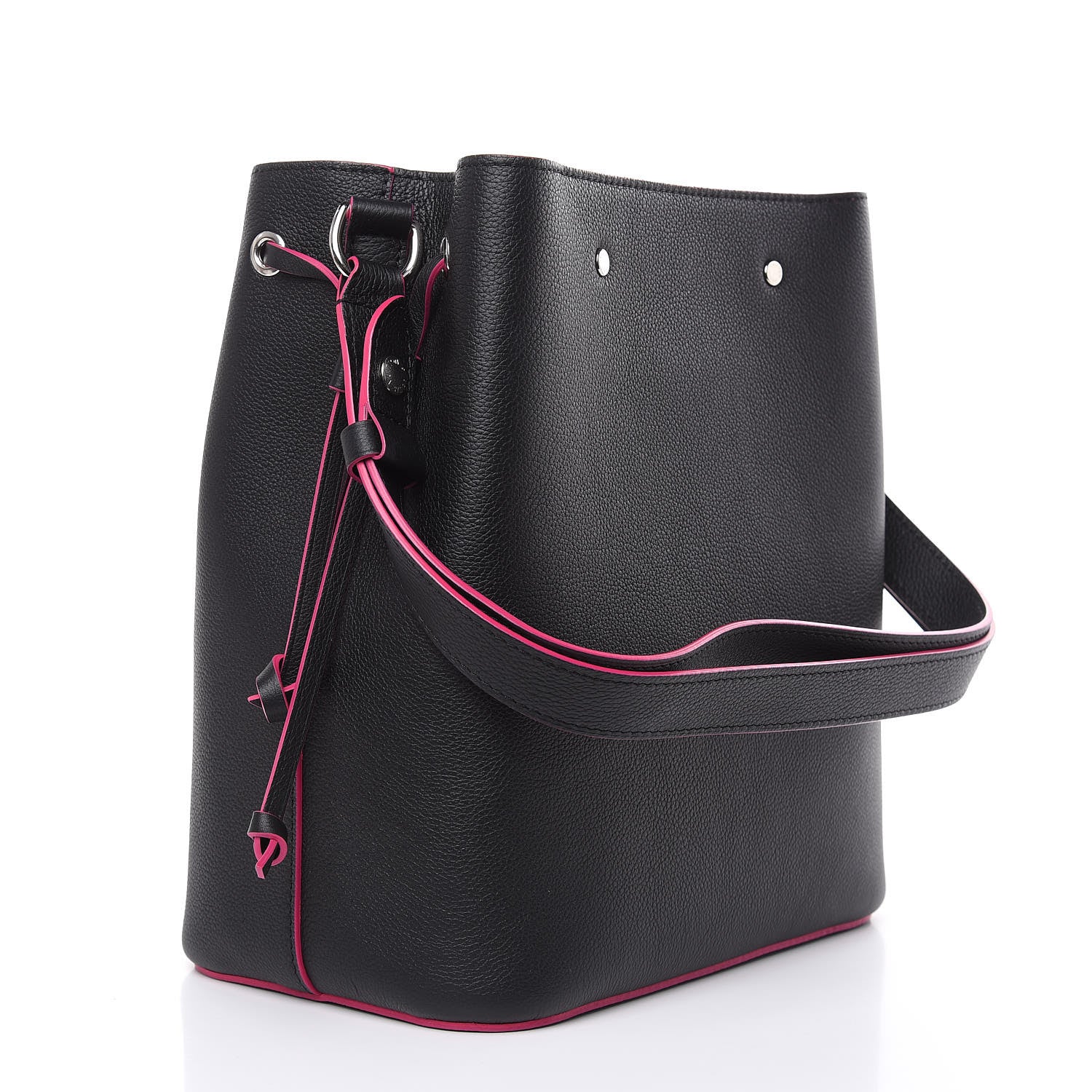 Louis Vuitton Calfskin Lockme Bucket Black 3 of 11