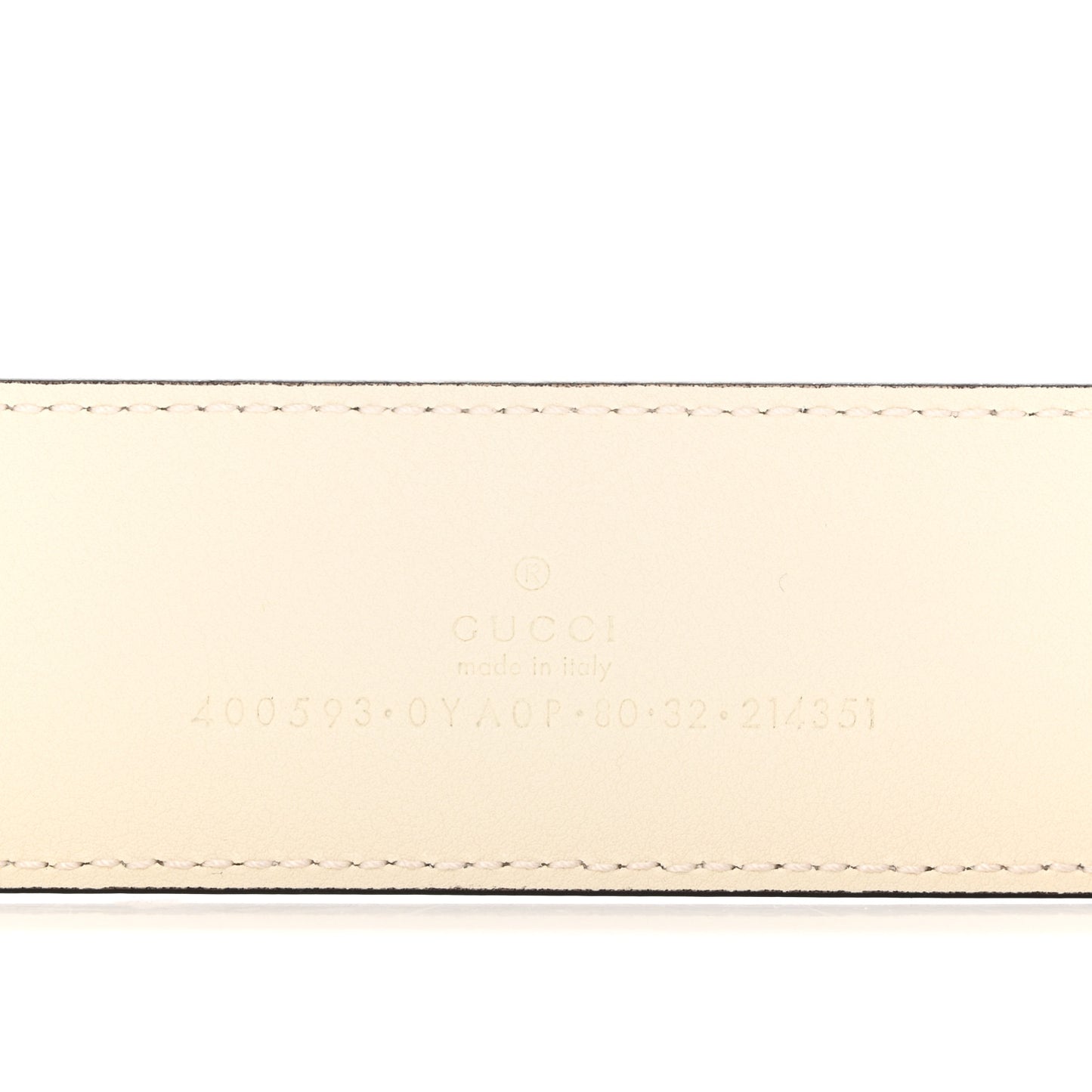 Plutone Calfskin Palladium Double G 40mm Belt 80 32 Mystic White