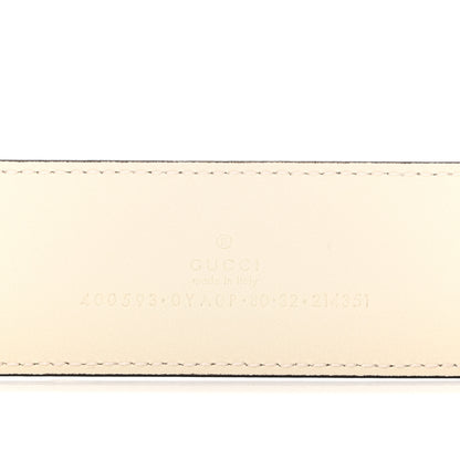 Gucci Plutone Calfskin Palladium Double G 40mm Belt 80 32 Mystic White 3 of 5