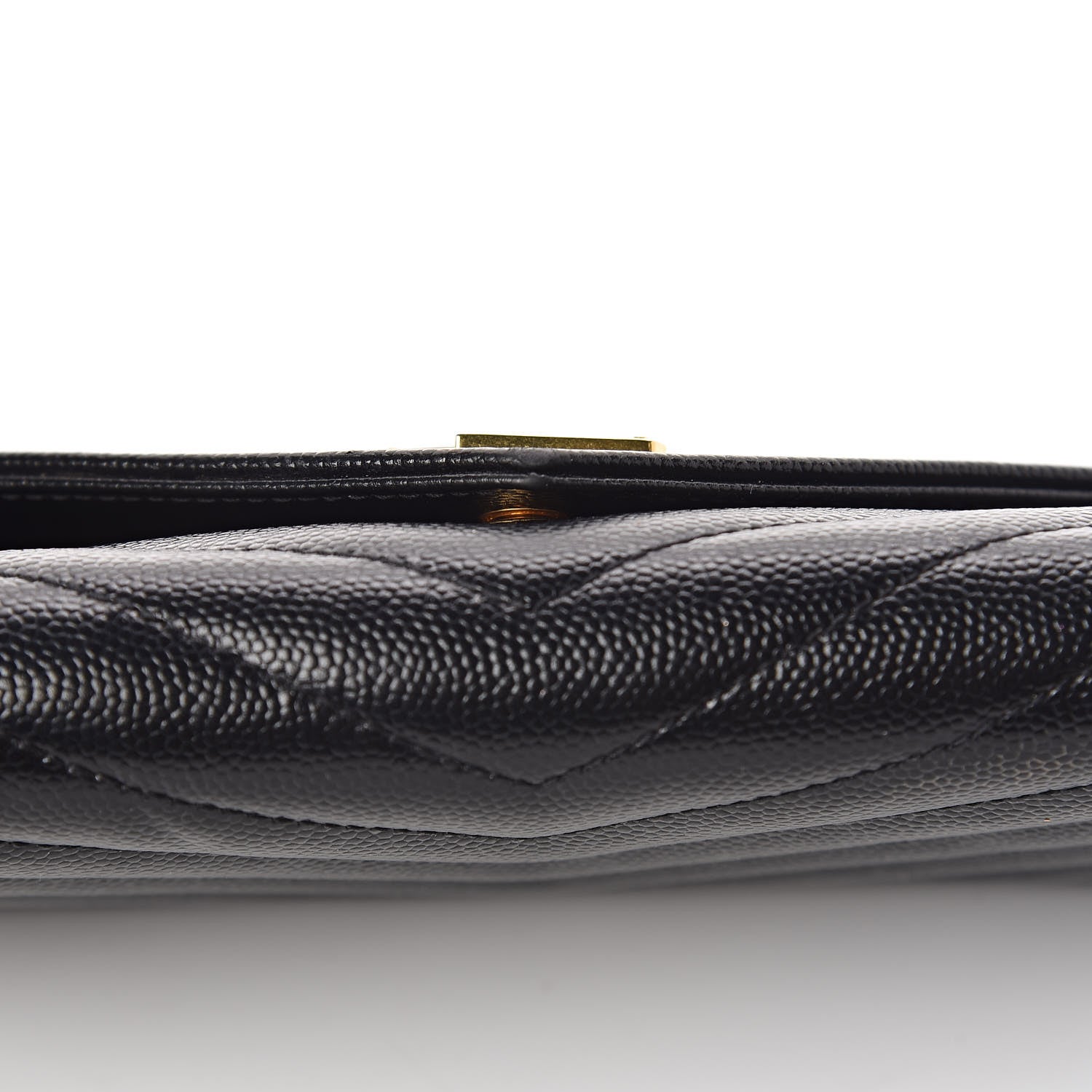 Saint Laurent Grain De Poudre Matelasse Chevron Monogram Flap Wallet Black 15 of 17