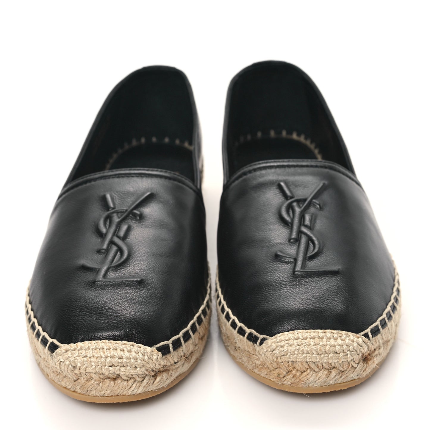 Lambskin Monogram Espadrilles 38 Black