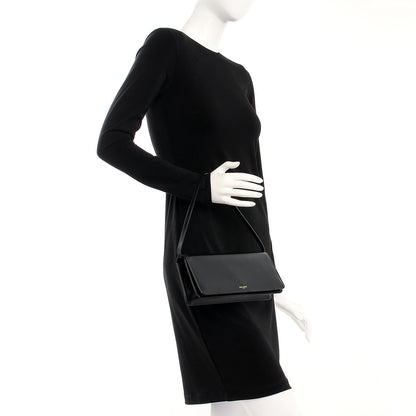 Saint Laurent Smooth Calfskin Medium Marquage Clutch Black 2 of 8