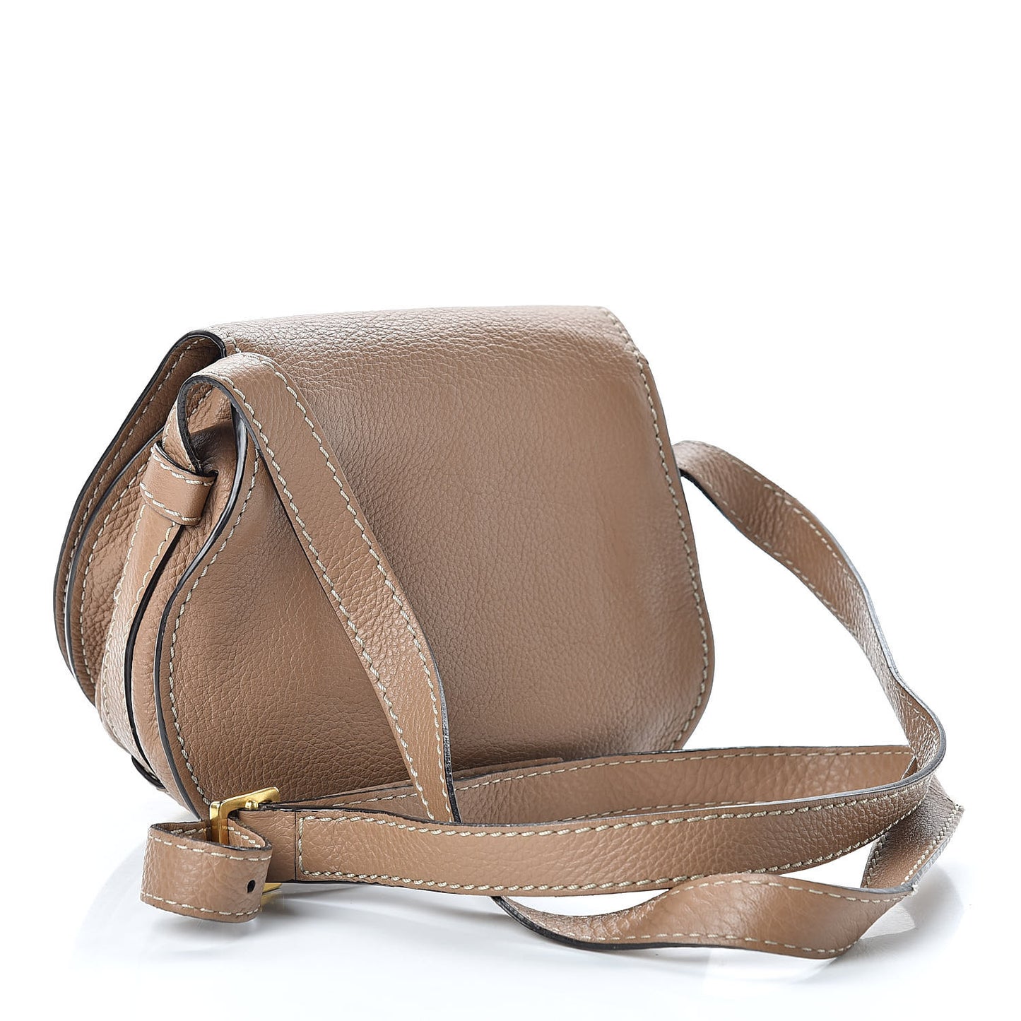 Calfskin Mini Marcie Round Crossbody Bag Nut