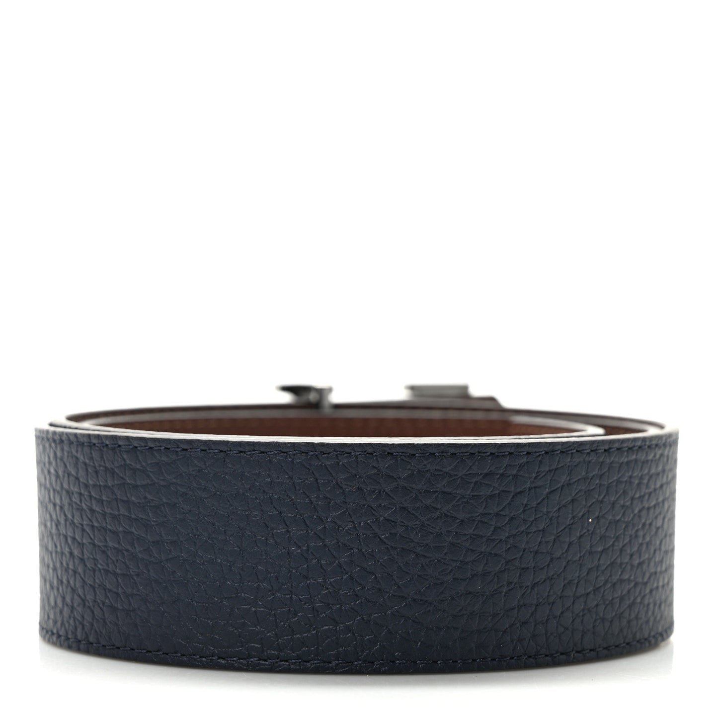 Taurillon LV Mens Tilt 40mm Reversible Belt 95 38 Navy Cognac
