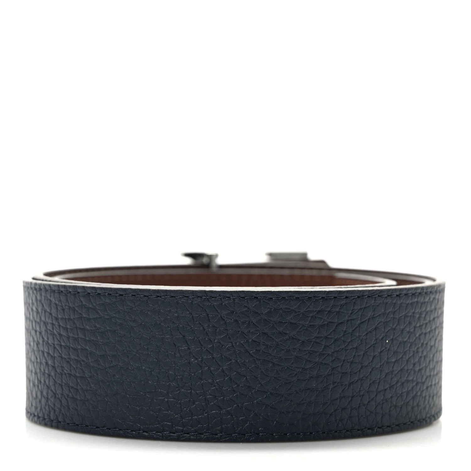 Louis Vuitton Taurillon LV Mens Tilt 40mm Reversible Belt 95 38 Navy Cognac 3 of 7
