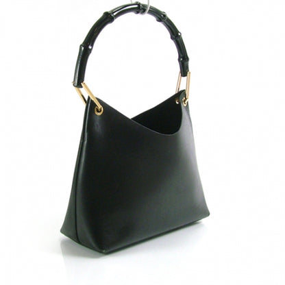 Gucci Leather Peggy Bamboo Handle Hobo Black 3 of 11