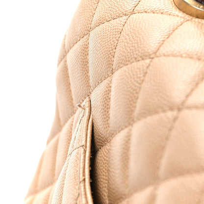 Chanel Caviar Lizard Embossed Quilted Small Coco Handle Flap Beige 15 of 16