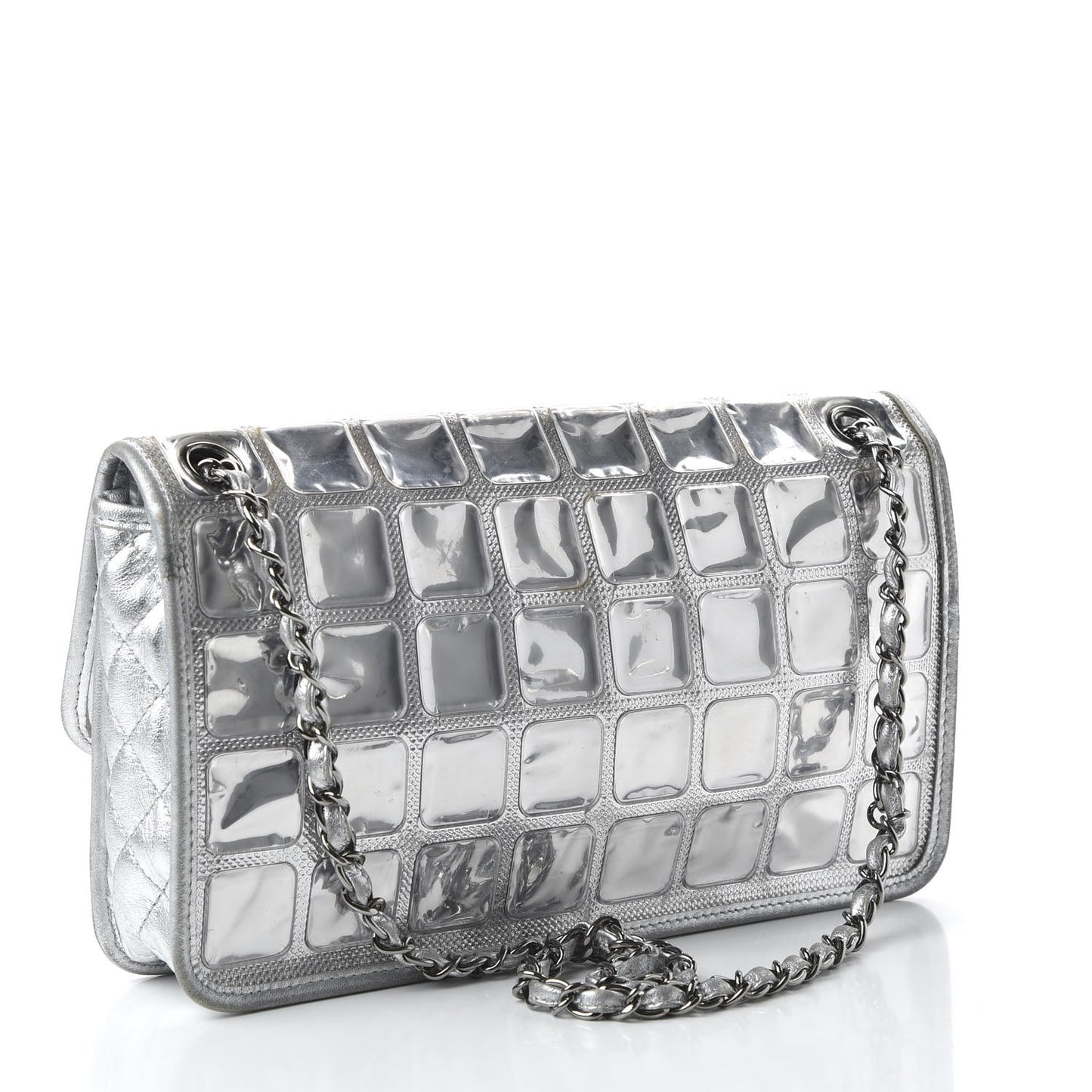 Vinyl Large Ice Cube Flap Silver