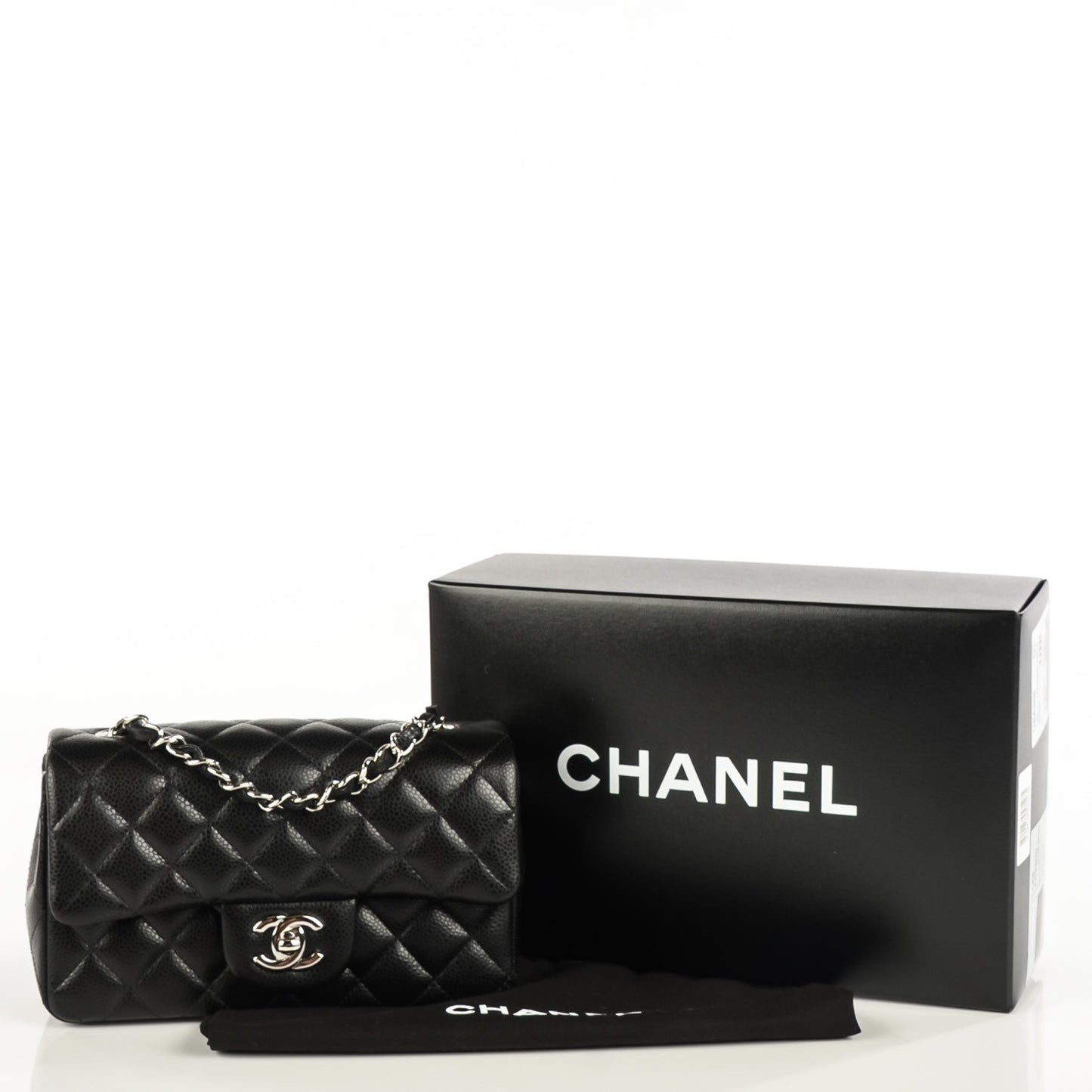 Caviar Quilted Mini Rectangular Flap Black