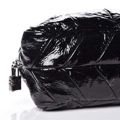 Prada Vernice Chevron Dome Satchel Black 10 of 12