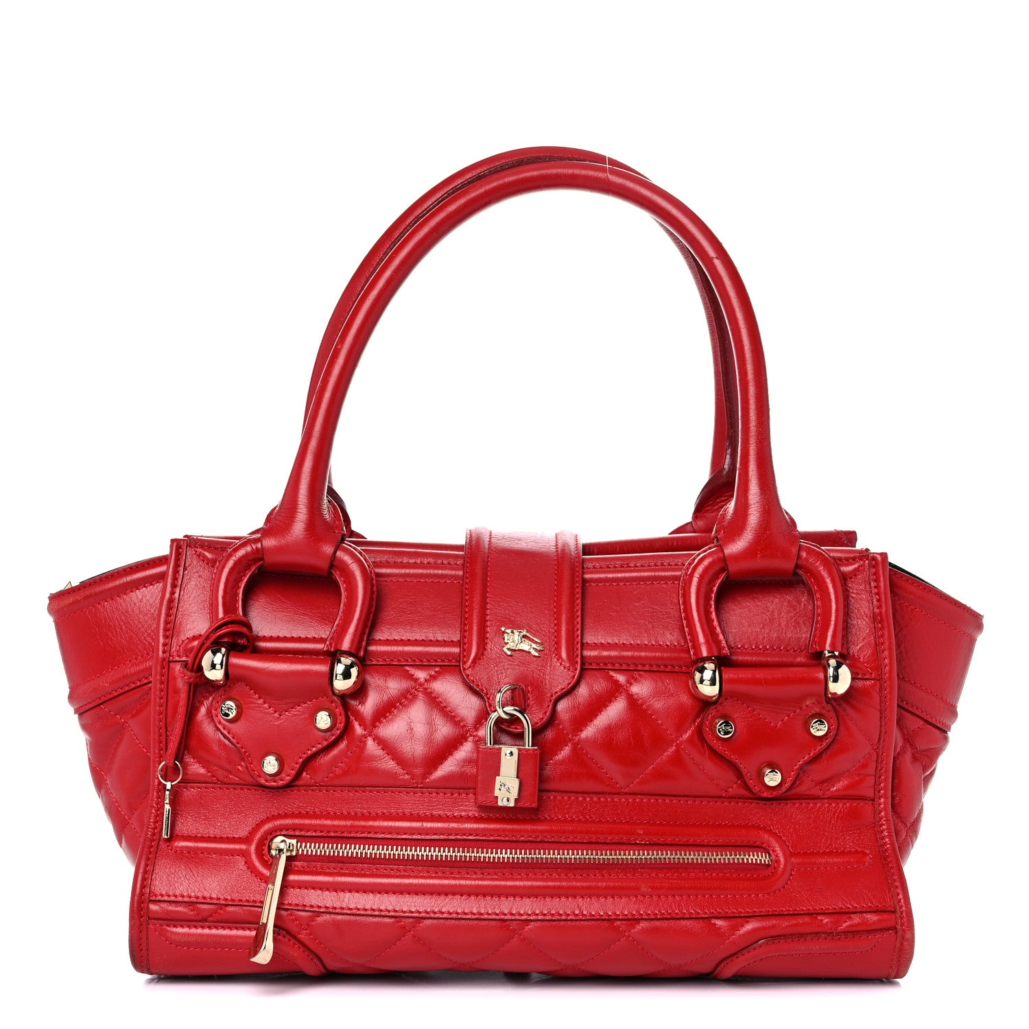 Burberry Calfskin Quilted Large Manor Tote Red 1 of 31
