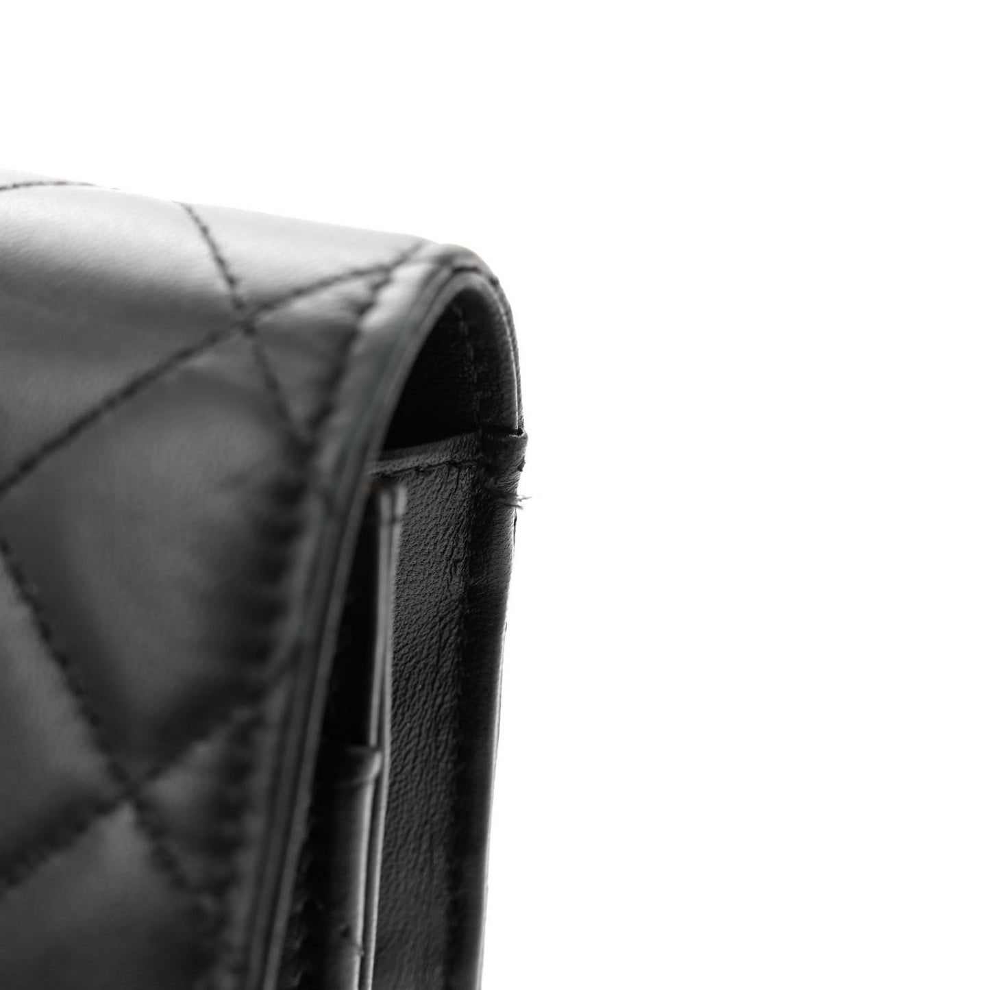 Lambskin Quilted Wallet On Chain WOC Black