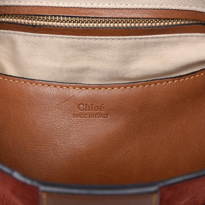 Chloe Suede Studded Small Lexa Shoulder Bag Saffron Red 8 of 14