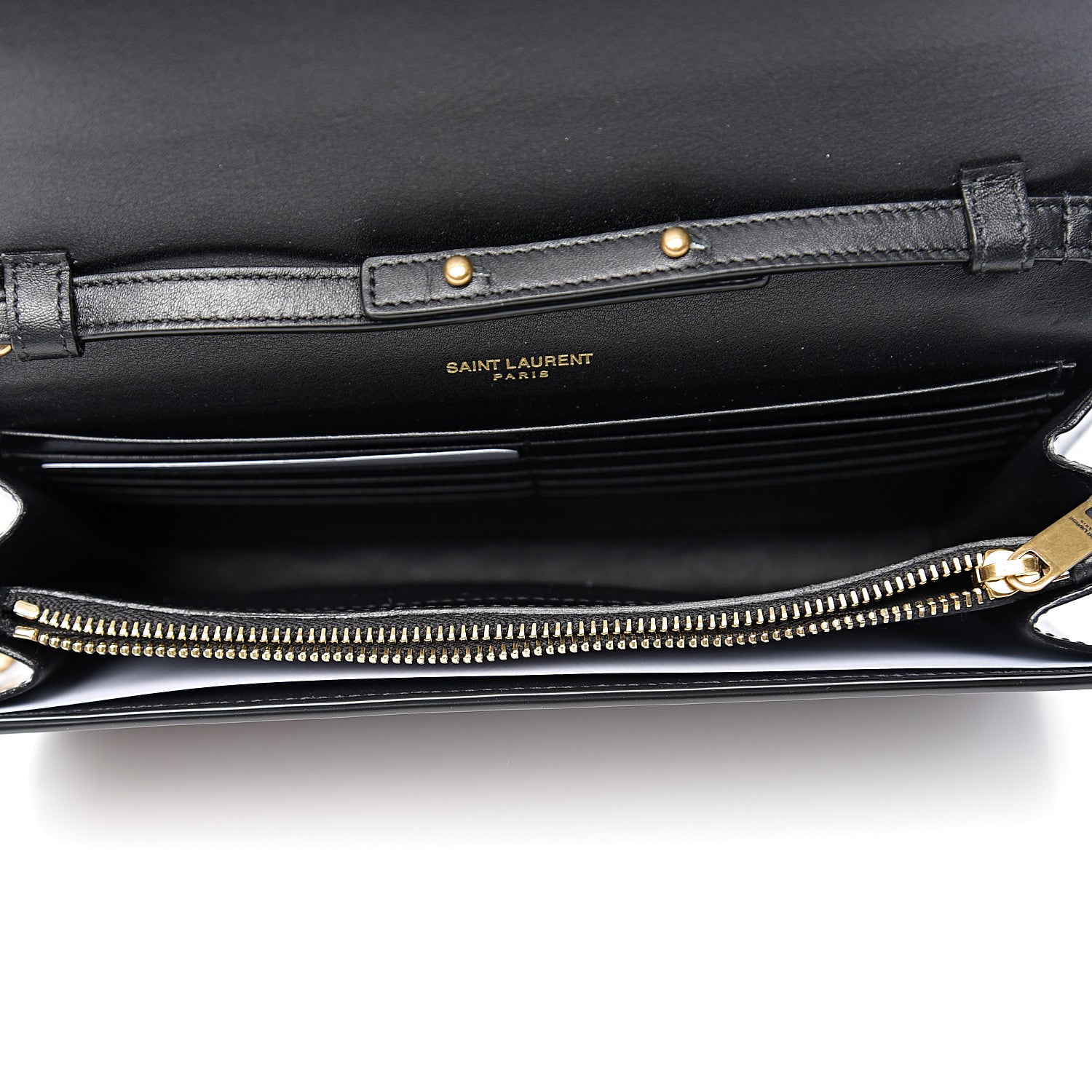 Saint Laurent Patent Monogram Chain Wallet Tortoiseshell 4 of 8
