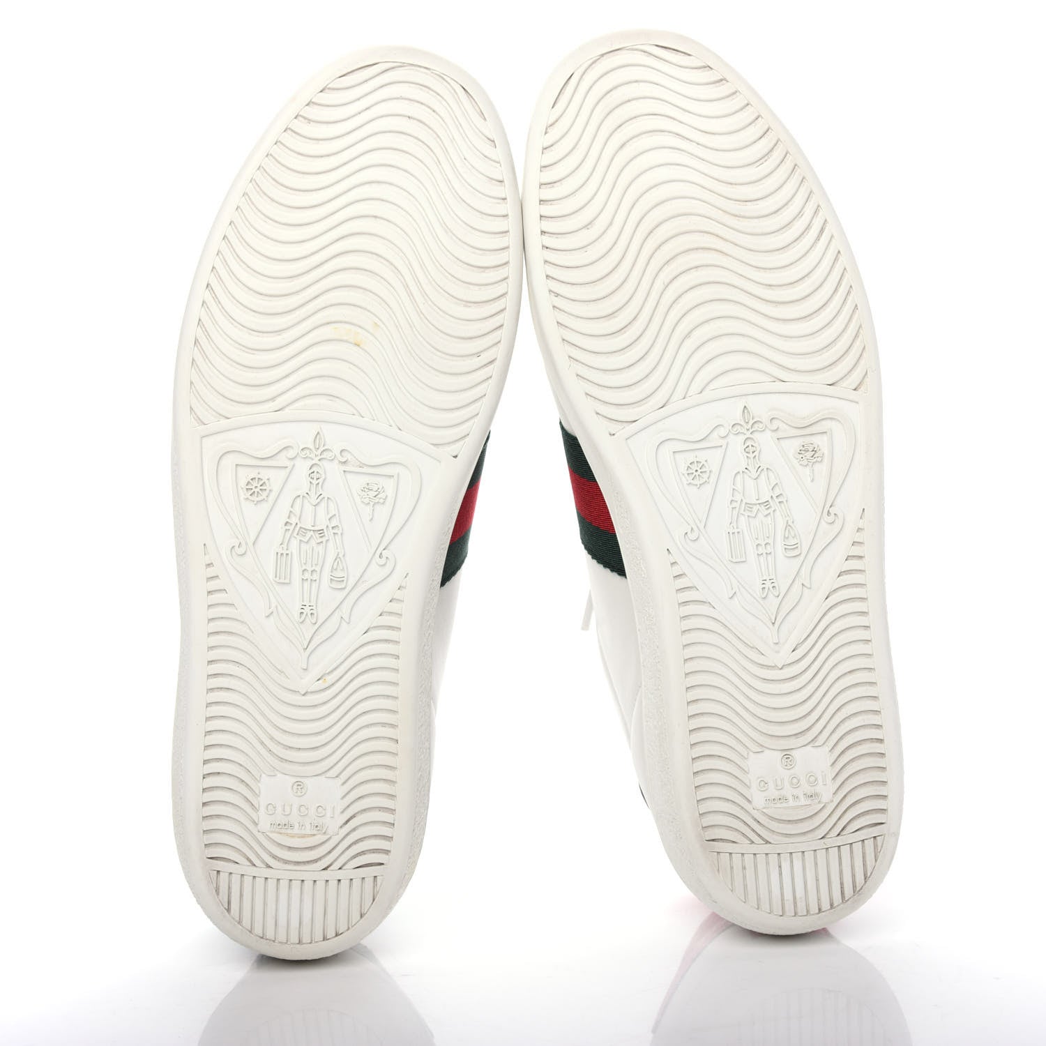 Gucci Calfskin Ayers Bee Embroidered Womens Ace Sneakers 37.5 White Green 6 of 11