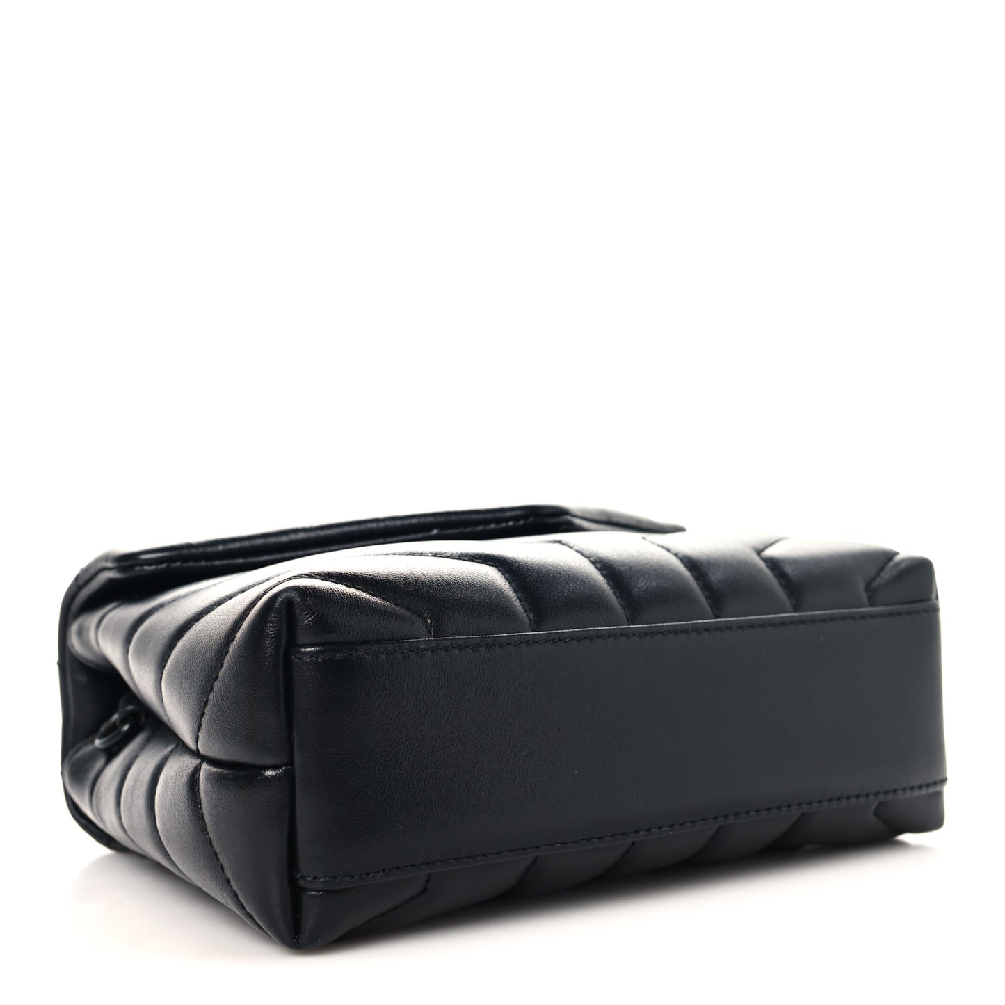 Calfskin Y Quilted Monogram Monochrome Toy Loulou Crossbody Bag Black