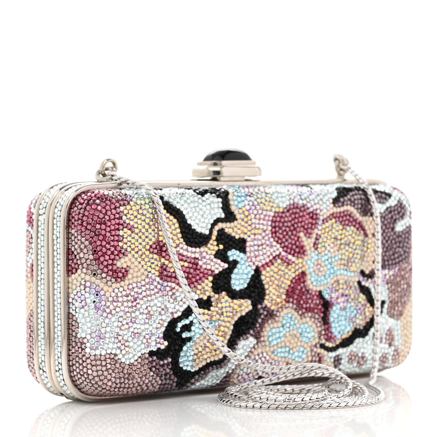 Swarovski Crystal Floral Clutch Multicolor