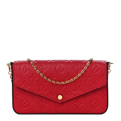 Louis Vuitton Empreinte Pochette Felicie Chain Wallet Scarlet 1 of 9