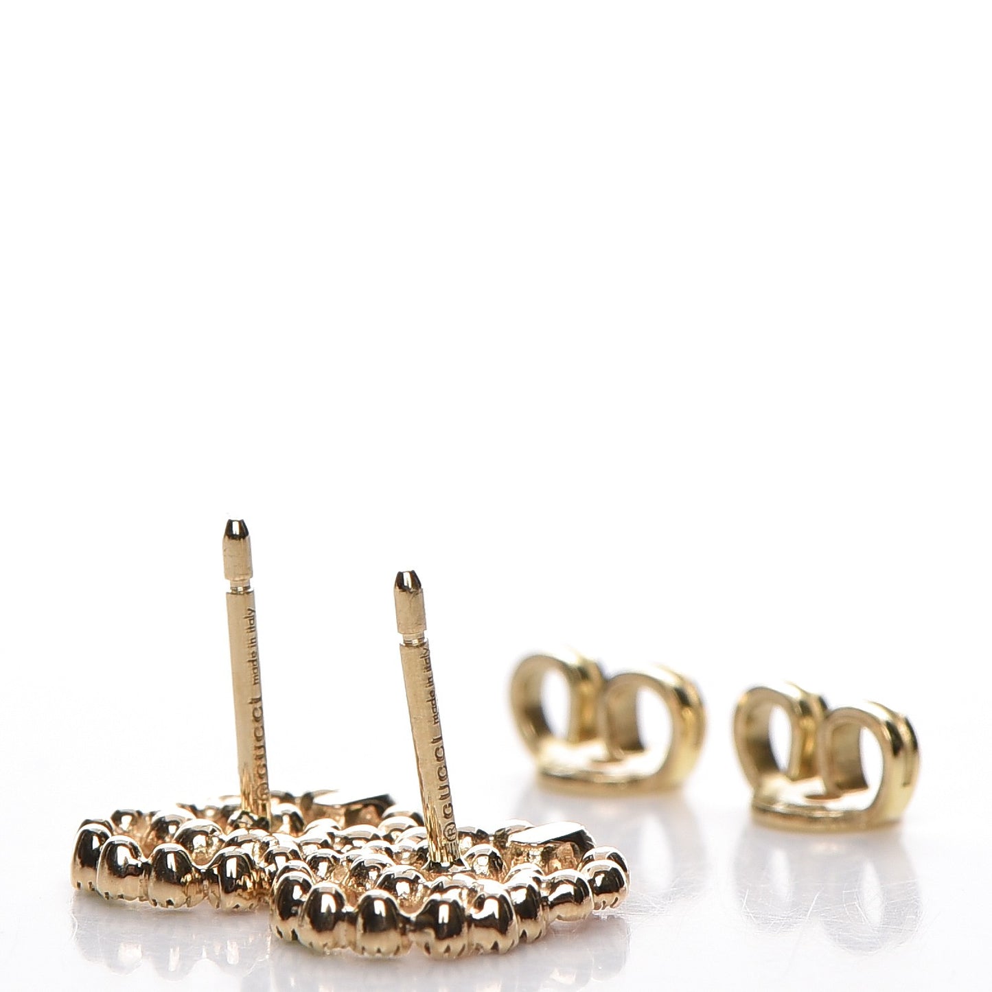 18K Yellow Gold Paraiba Topaz Tzavorite Sapphire Double G Studs