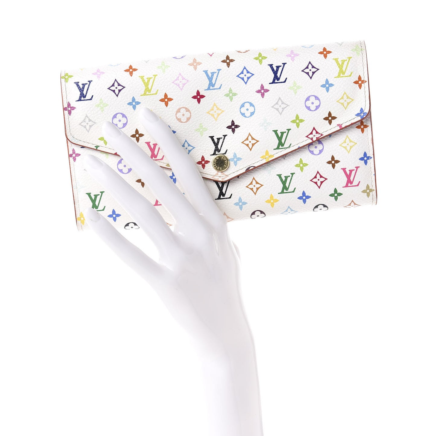 Monogram Multicolor Sarah Wallet NM White Litchi