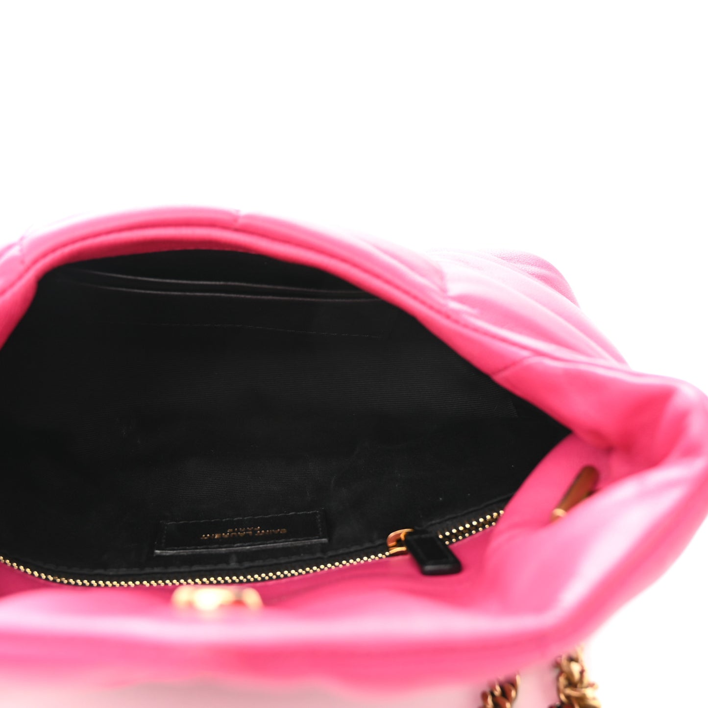 Lambskin Quilted Toy Loulou Puffer Monogram Chain Satchel Bubblegum
