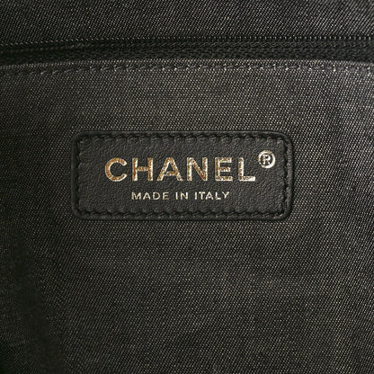Chanel Straw Raffia Calfskin Chain Small Deauville Tote Black 6 of 12