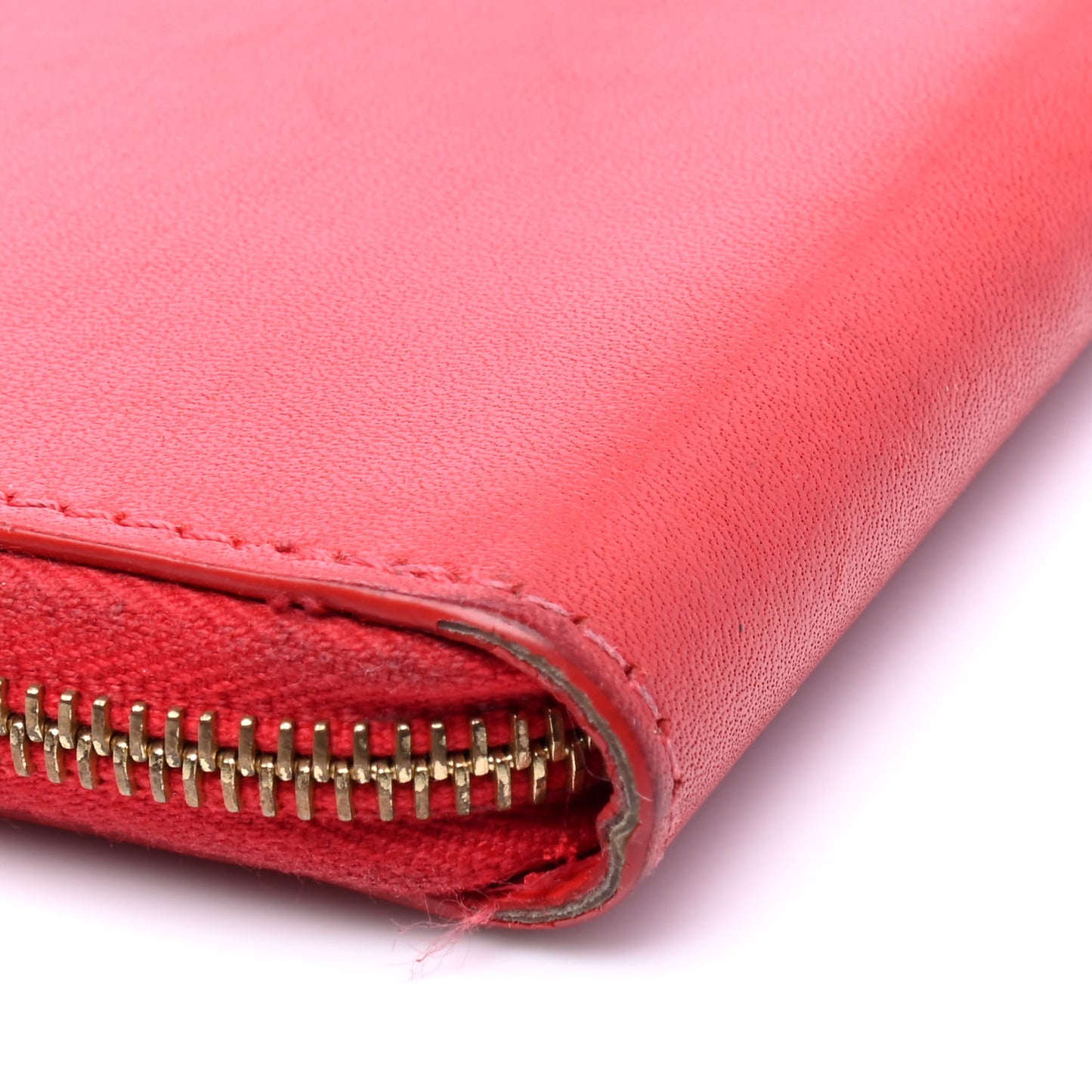 Calfskin Half Zip Multifunction Coin Purse Red