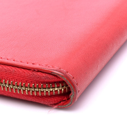 Celine Calfskin Half Zip Multifunction Coin Purse Red 6 of 6