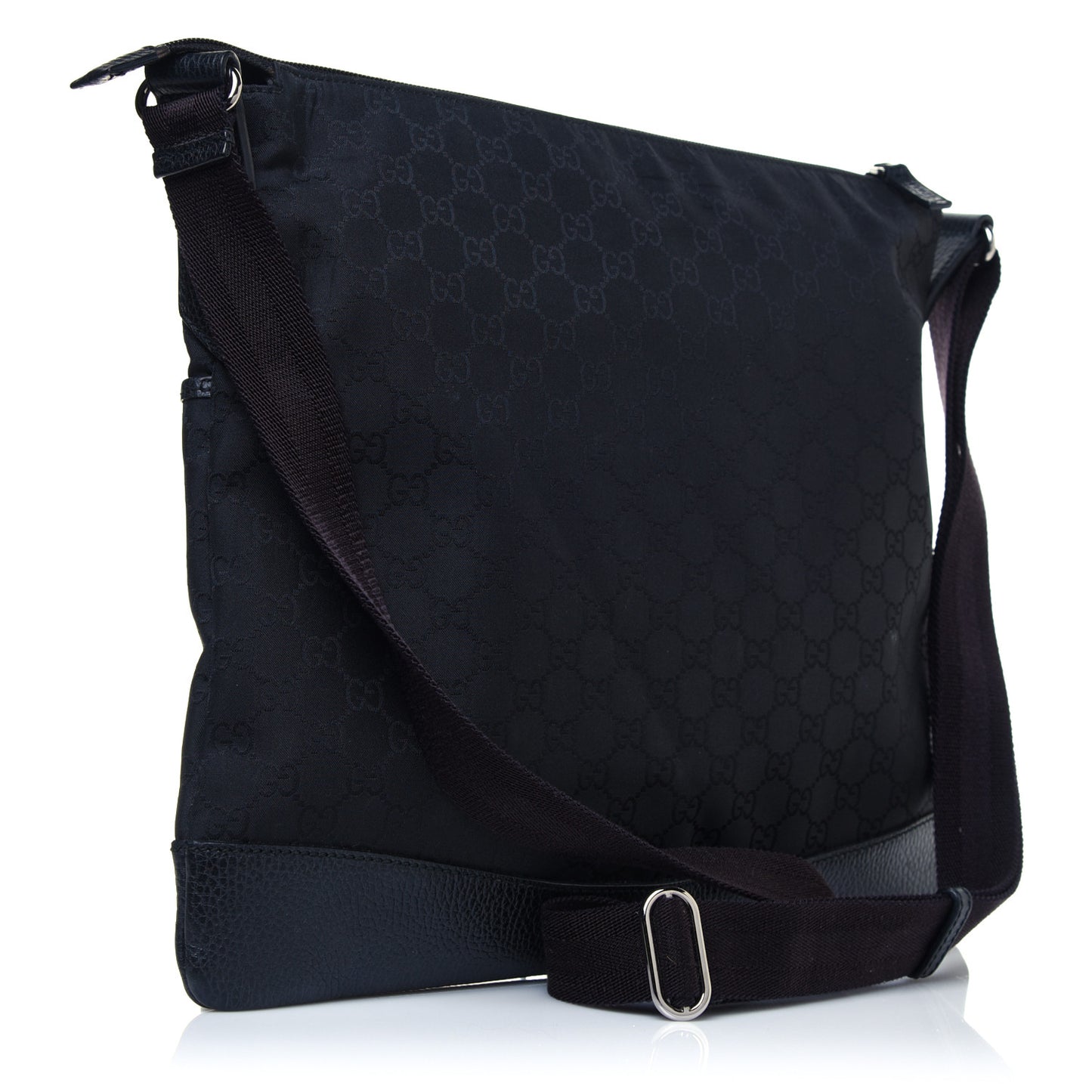 Nylon Monogram Messenger Bag Black