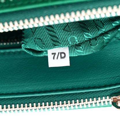 Prada Satin Crystal Mini Galleria Double Zip Tote Mango 7 of 12