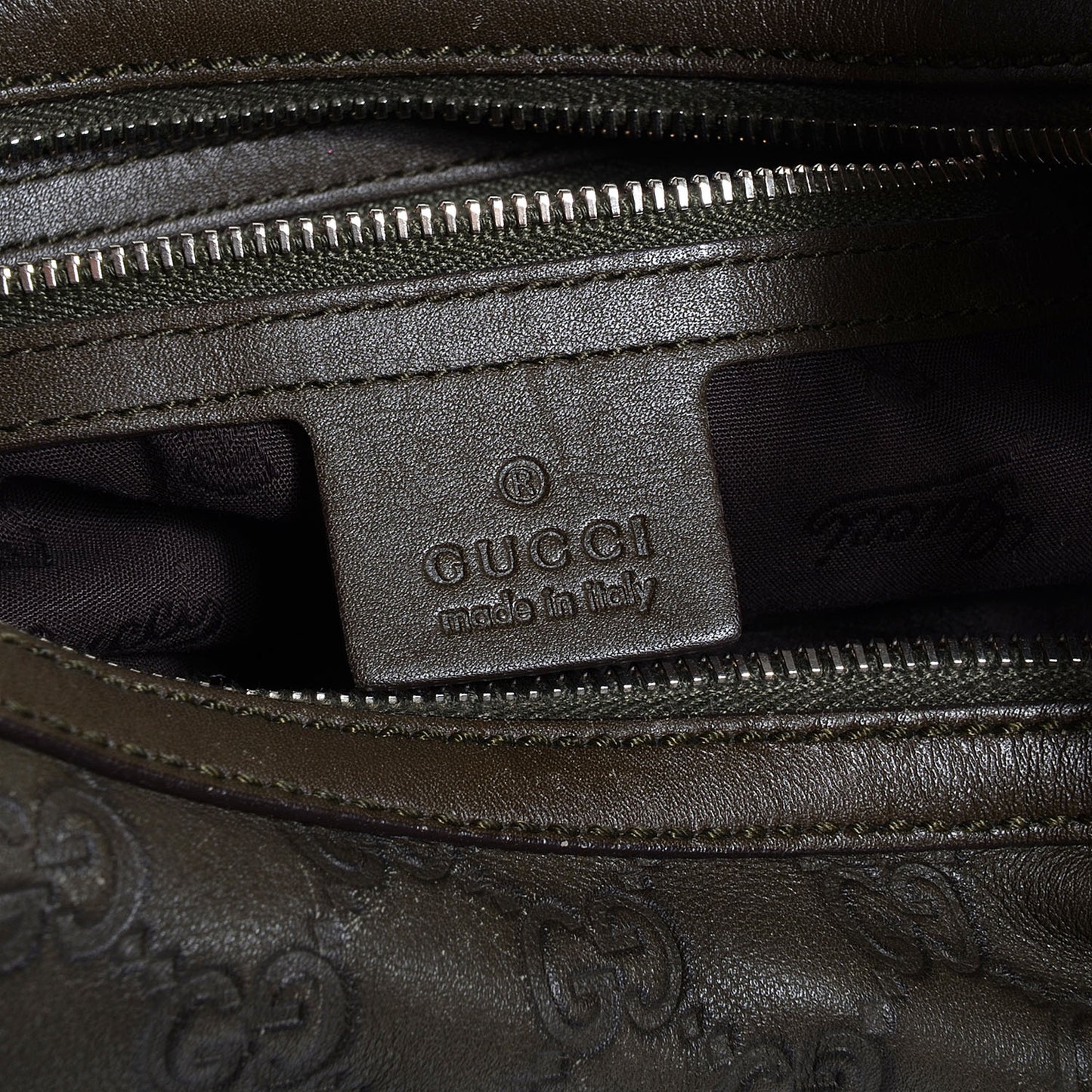 Guccissima Medium GG Twins Hobo Olive Green