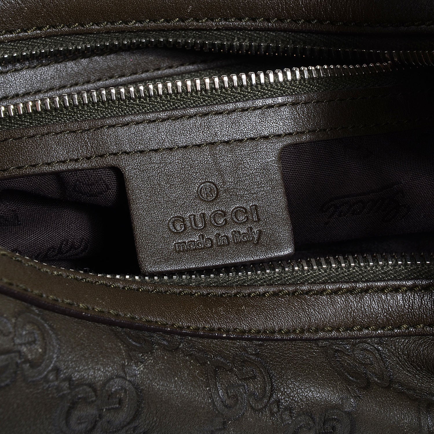 Gucci Guccissima Medium GG Twins Hobo Olive Green 6 of 7