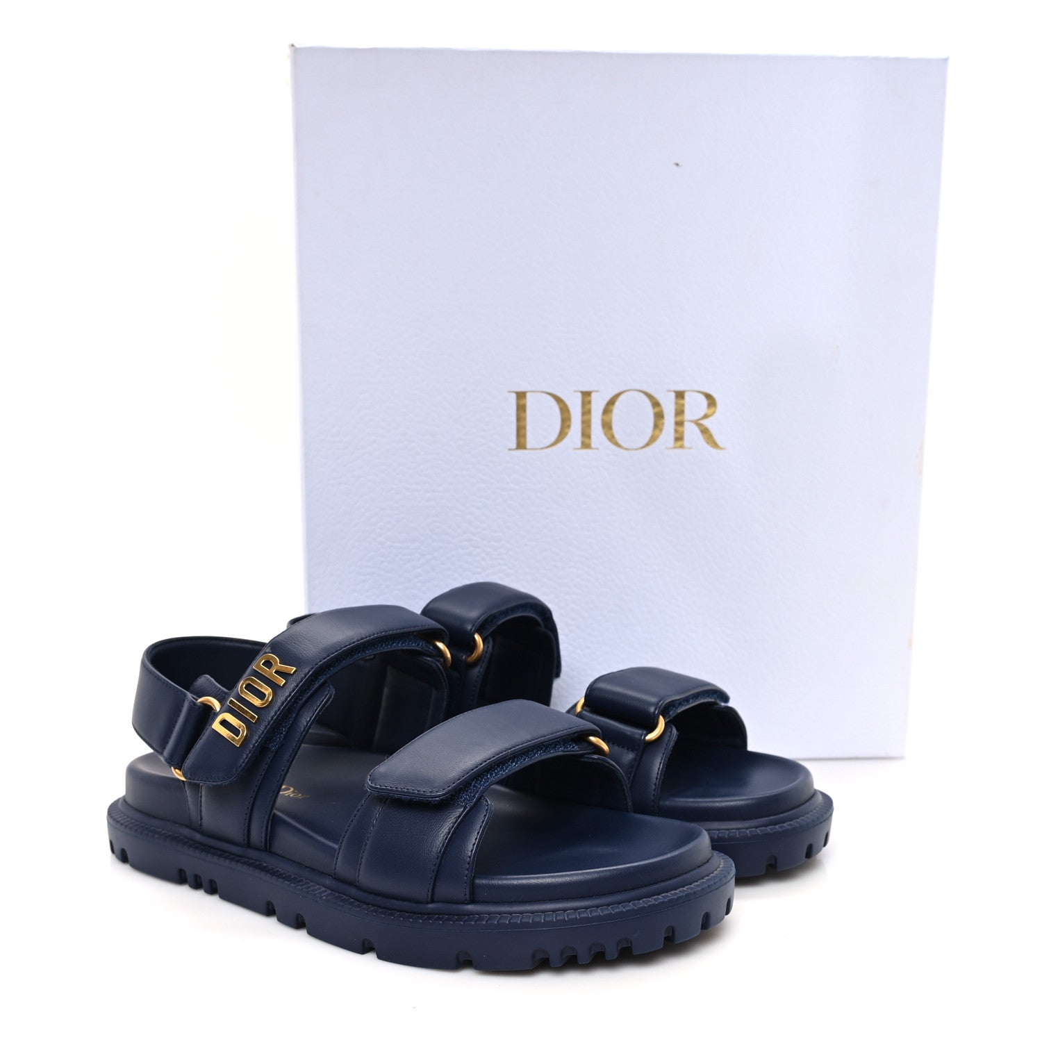 Christian Dior Lambskin Dioract 10mm Sandals 37.5 Blue 10 of 10