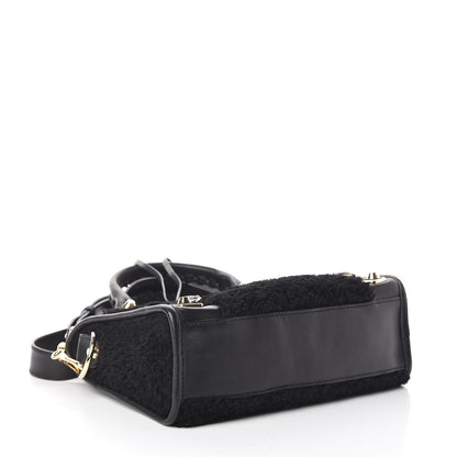 Balenciaga Shearling Gold Metallic Edge Hardware Mini City Black 4 of 12