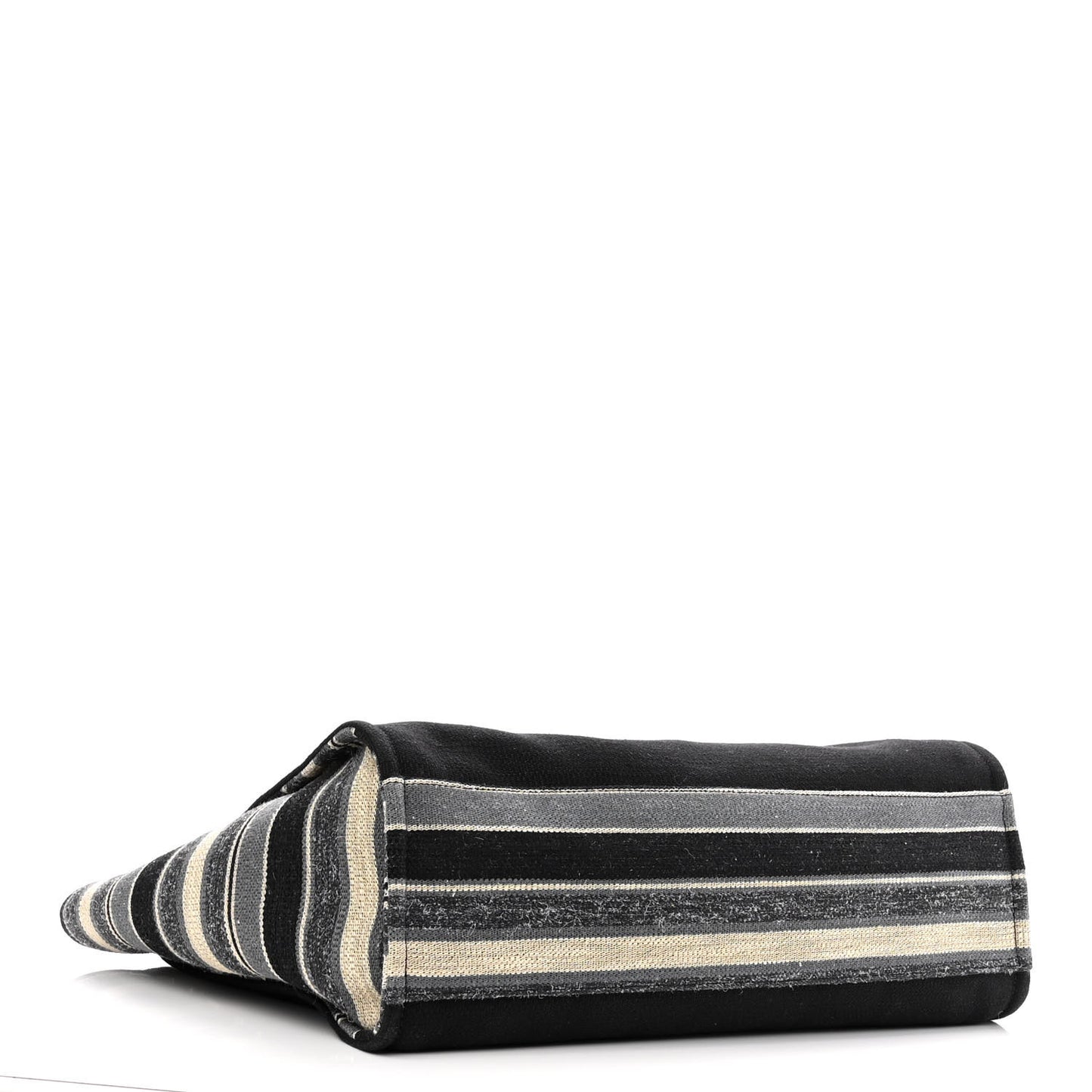 Canvas Striped Extra Large Deauville Tote Black Grey
