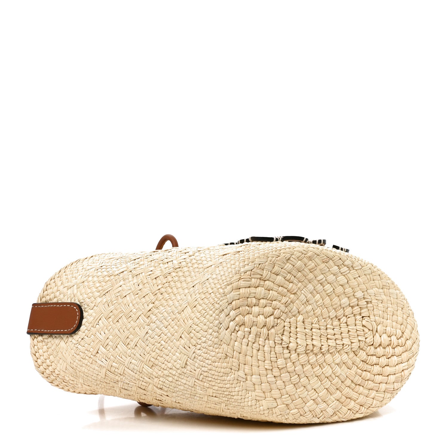 Loewe Calfskin Raffia Small Anagram Basket Tote Bag Natural Tan 4 of 9