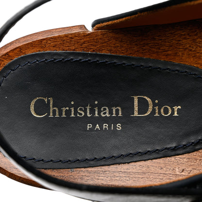 Christian Dior Canvas Oblique Diorquake 20mm Slingback Clogs 38 Deep Blue 7 of 13