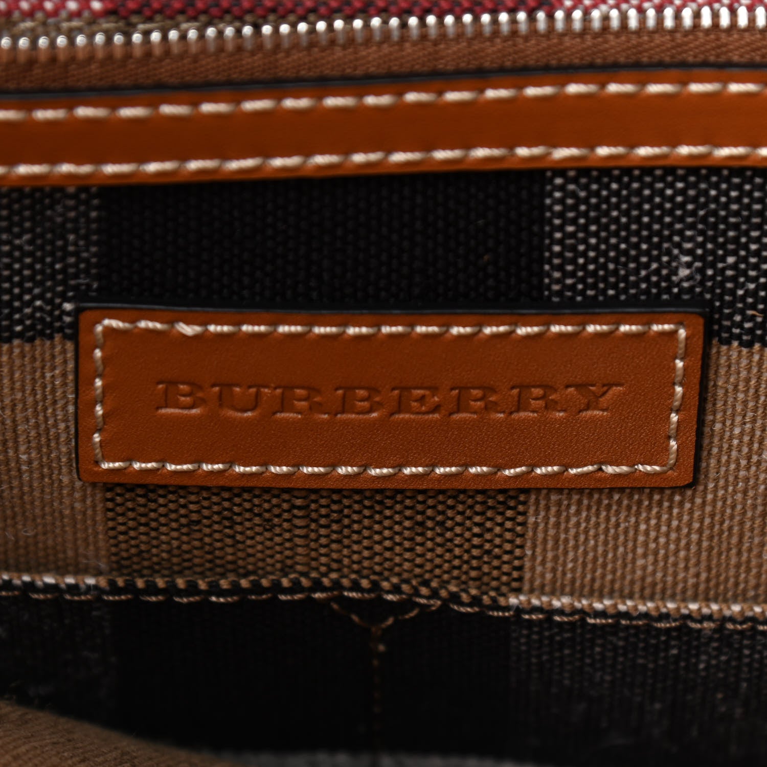 Burberry Canvas Mega Check Medium Ashby Hobo Saddle Brown 6 of 11