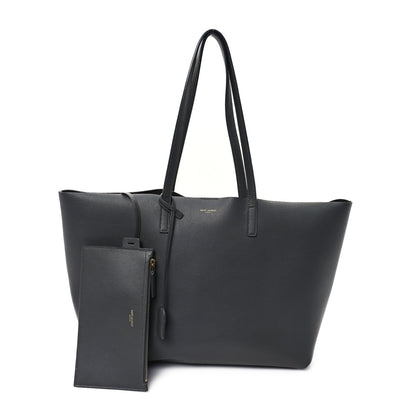 Saint Laurent Calfskin Large Shopping Tote Storm 3 of 12